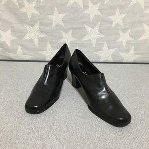 Impo Black Square Toe Ankle Heel Shoe